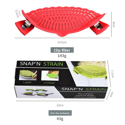 Clip-on Silicone Pot Drainer Filter