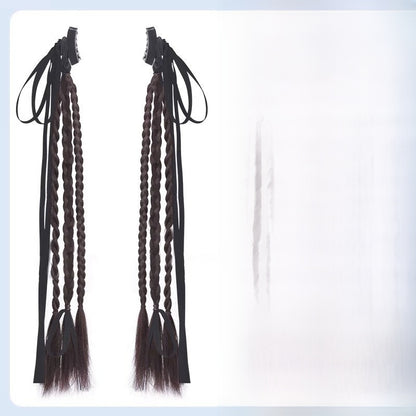 Clip-on Synthetic Hair Ponytail with Ribbon