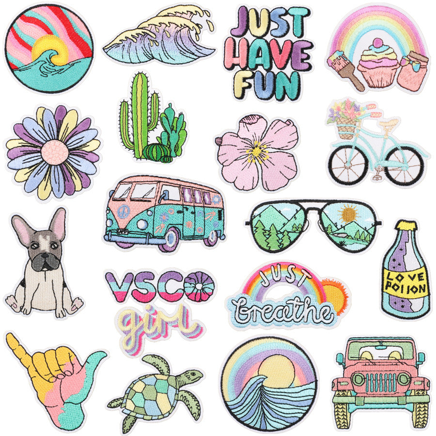 Clothing decoration with embroidered patches