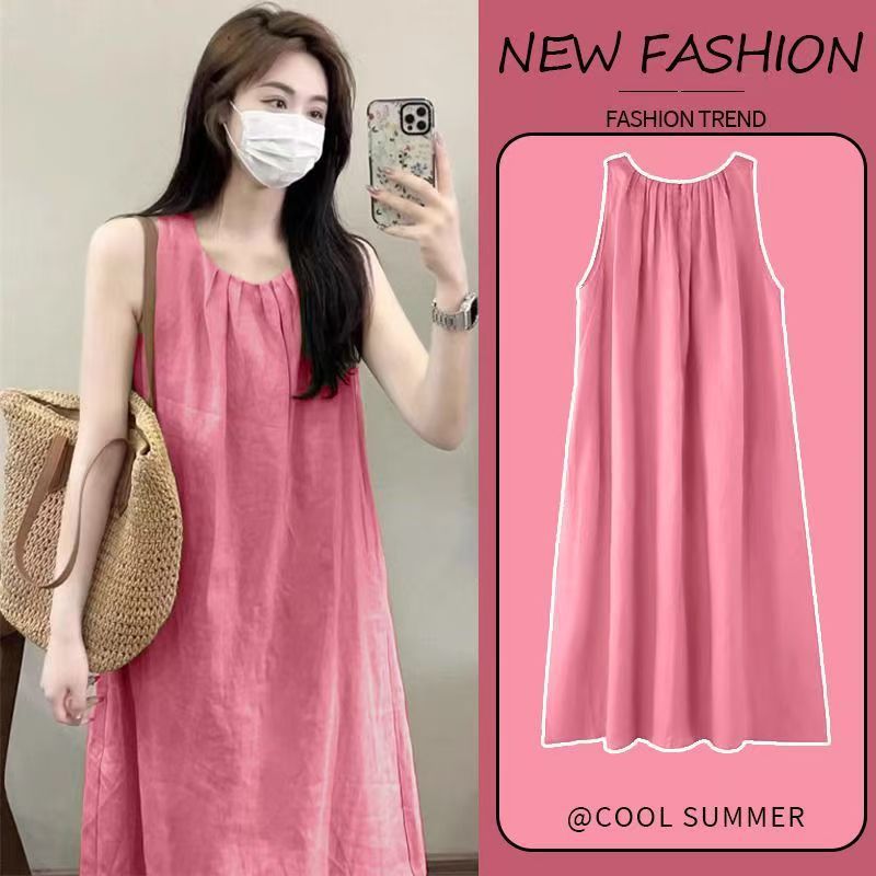 Cloud Cotton Suspender Nightgown with Breast Pads