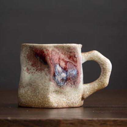 Coarse earthenware pleated tea cup