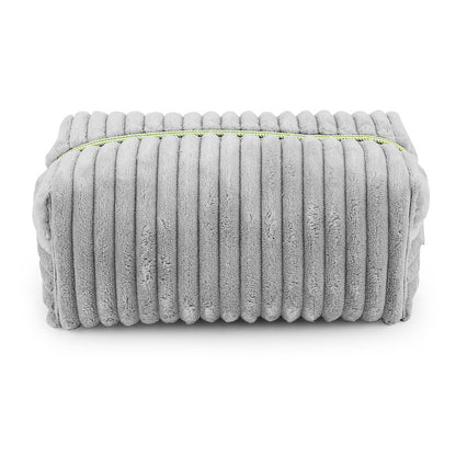 Coarse-striped corduroy cosmetic bag