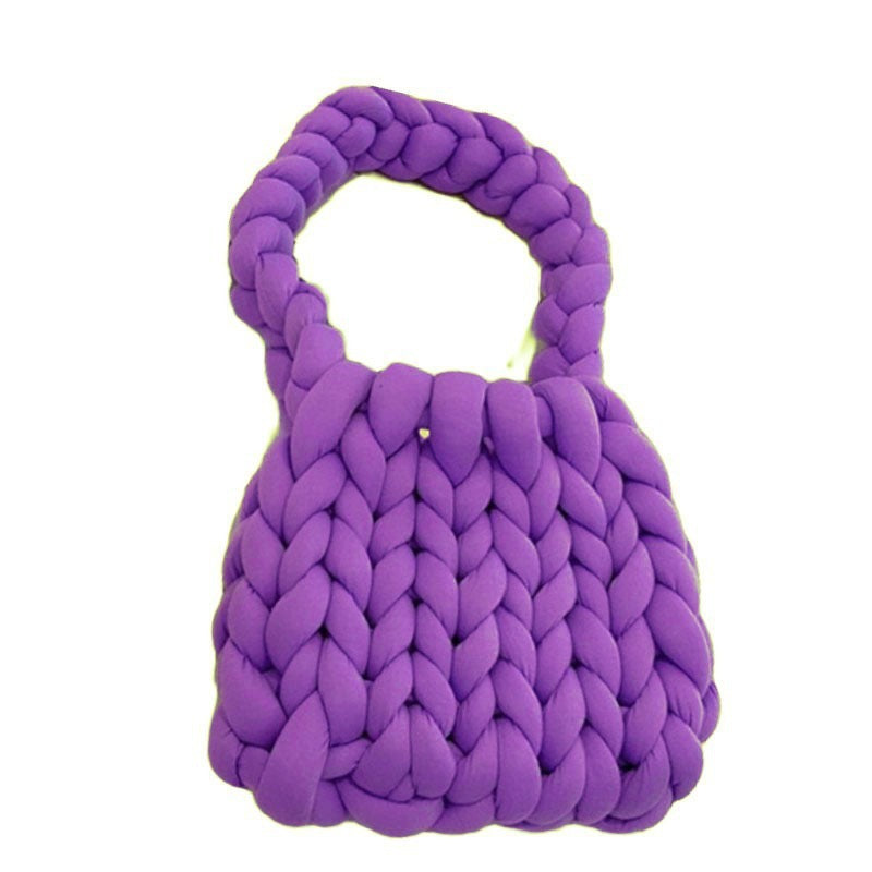 Coarse wool hand-woven bag material bag