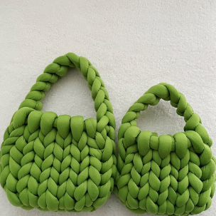 Coarse wool hand-woven bag material bag