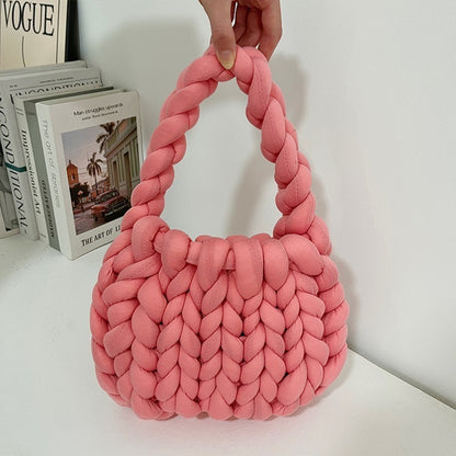 Coarse wool hand-woven bag material bag