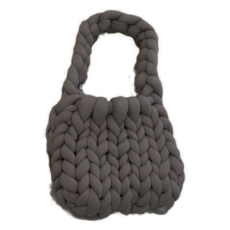 Coarse wool hand-woven bag material bag