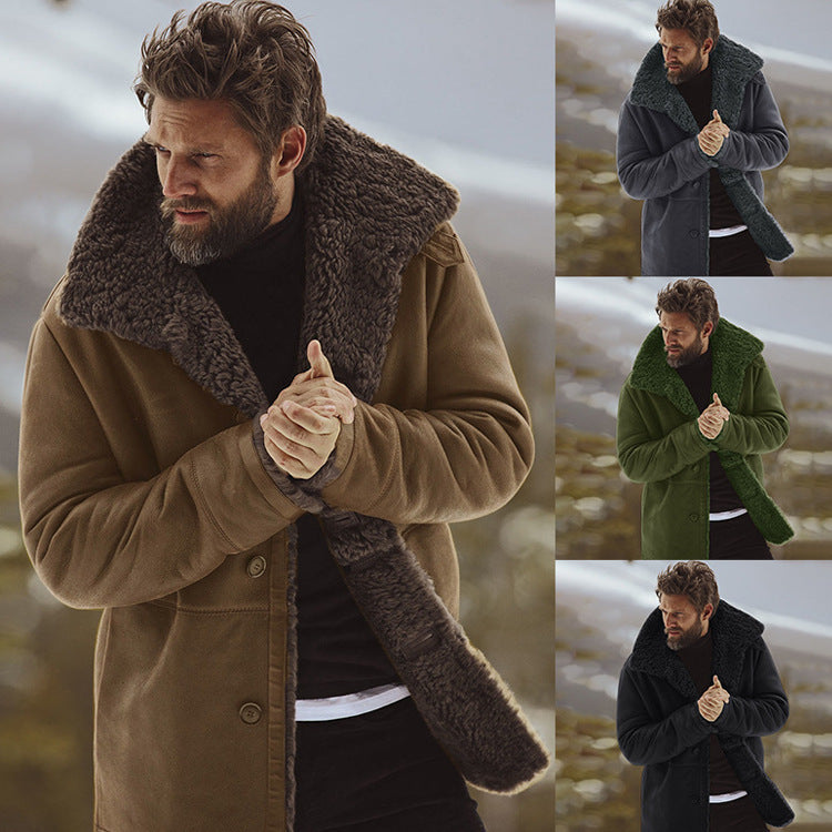 Coated fur coat