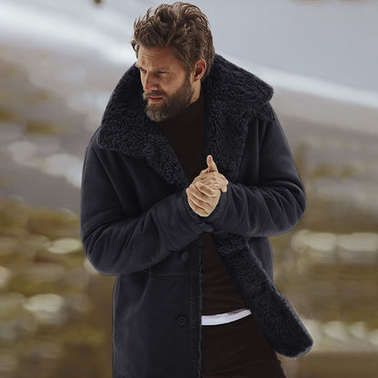 Coated fur coat