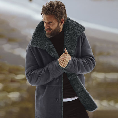 Coated fur coat