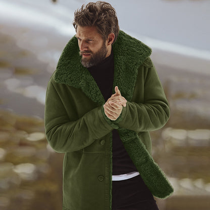 Coated fur coat