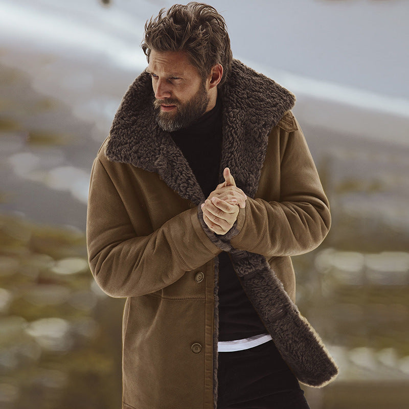 Coated fur coat