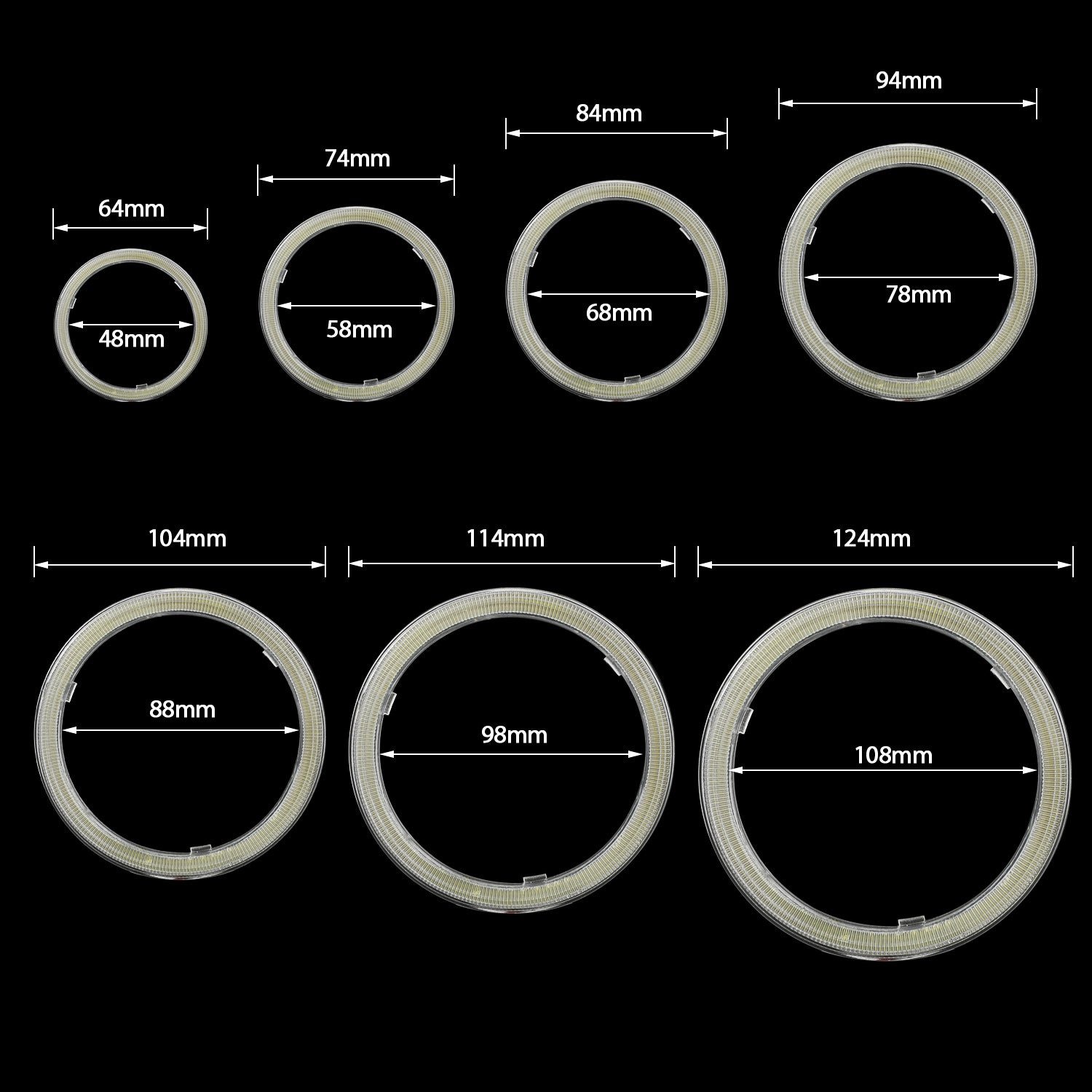 COB LED Angel Eye Halo Ring for Car Headlights