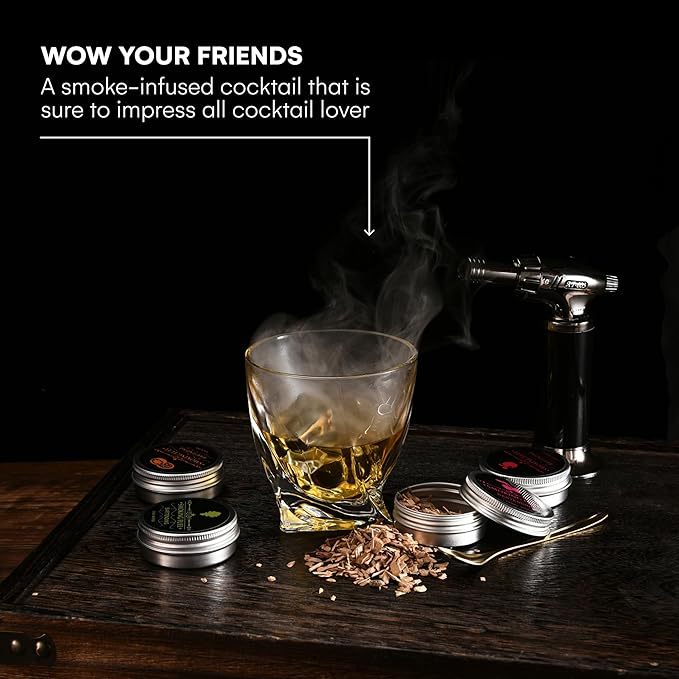 Cocktail Smoking Kit with Wooden Smoker