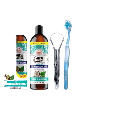 Coconut oil freshening and whitening mouthwash