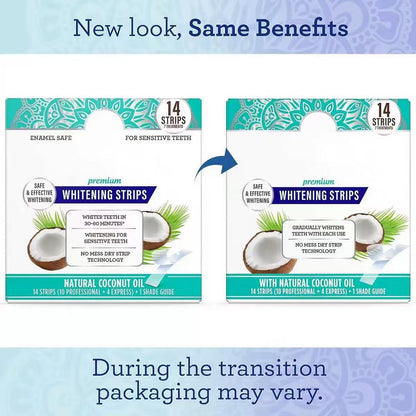 Coconut Oil Whitening Teeth Strips Mint Flavor