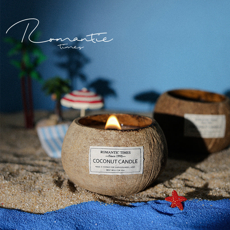 Coconut Shell Scented Candle Gift Set