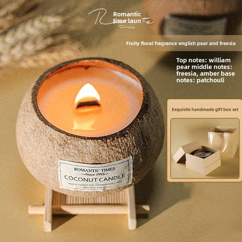 Coconut Shell Scented Candle Gift Set