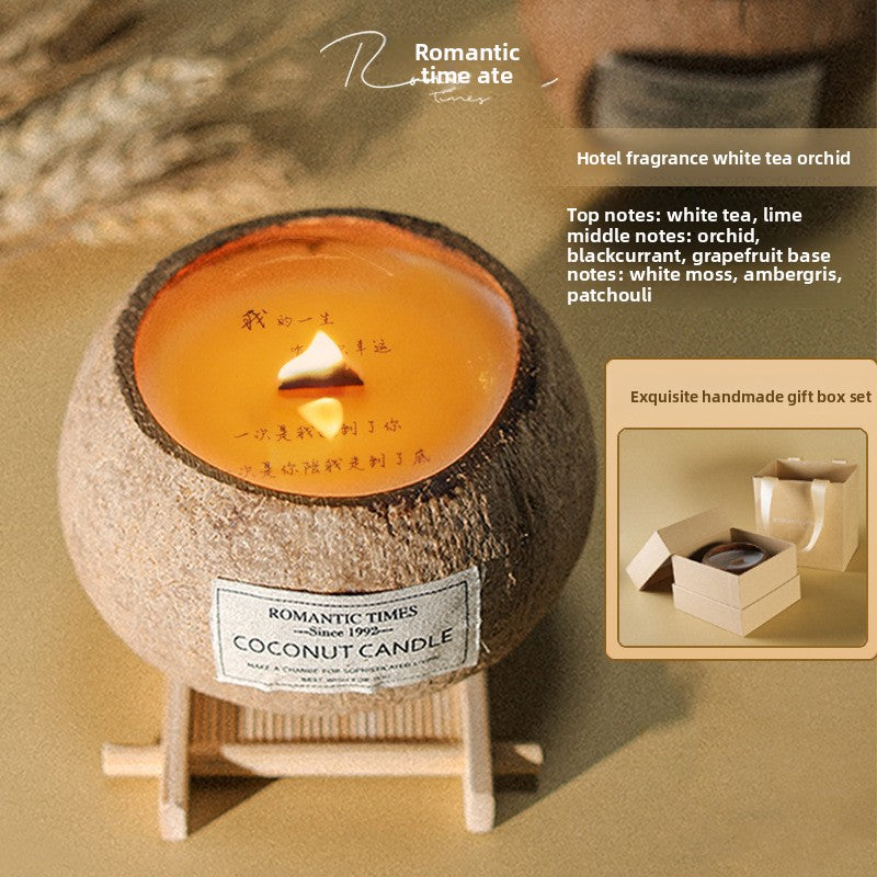 Coconut Shell Scented Candle Gift Set