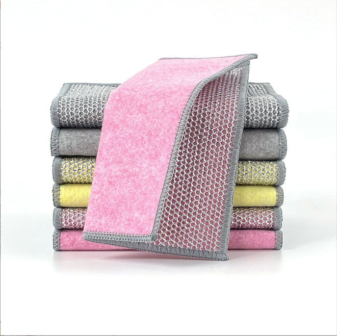 Coconut shell silver thread dishcloth, single-layer and double-layer dishcloth