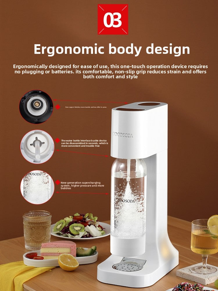 Cocosoda Sparkling Water Maker with Adjustable Carbonation