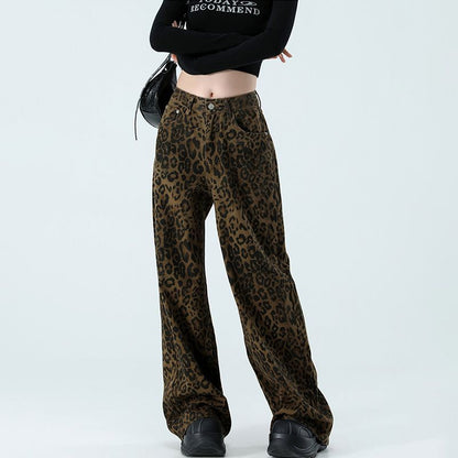 Coffee Brown Leopard Pants