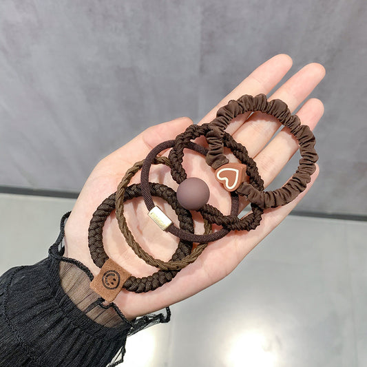 Coffee-colored high-end elastic hair tie