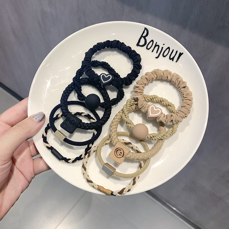 Coffee-colored high-end elastic hair tie