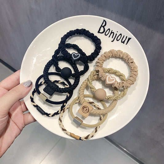 Coffee-colored high-end elastic hair tie