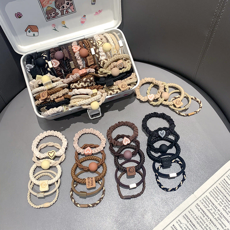 Coffee-colored high-end elastic hair tie