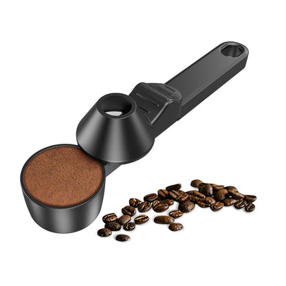 Coffee measuring spoon with funnel