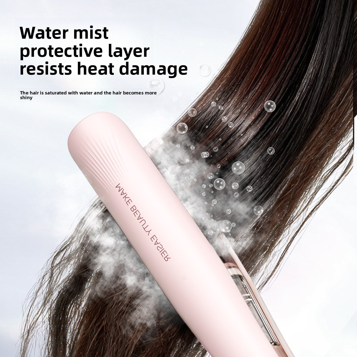 Cold Mist Hair Straightener Widened Plates Styling Iron