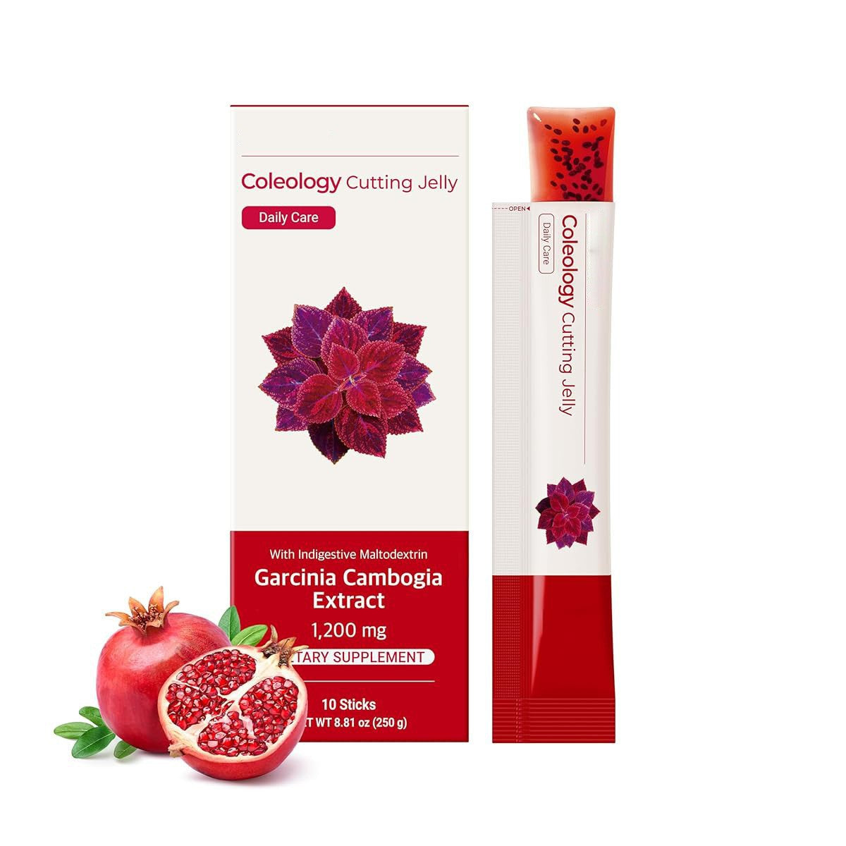 Coleology Chia Seed Collagen Jelly Sticks Pomegranate Flavor