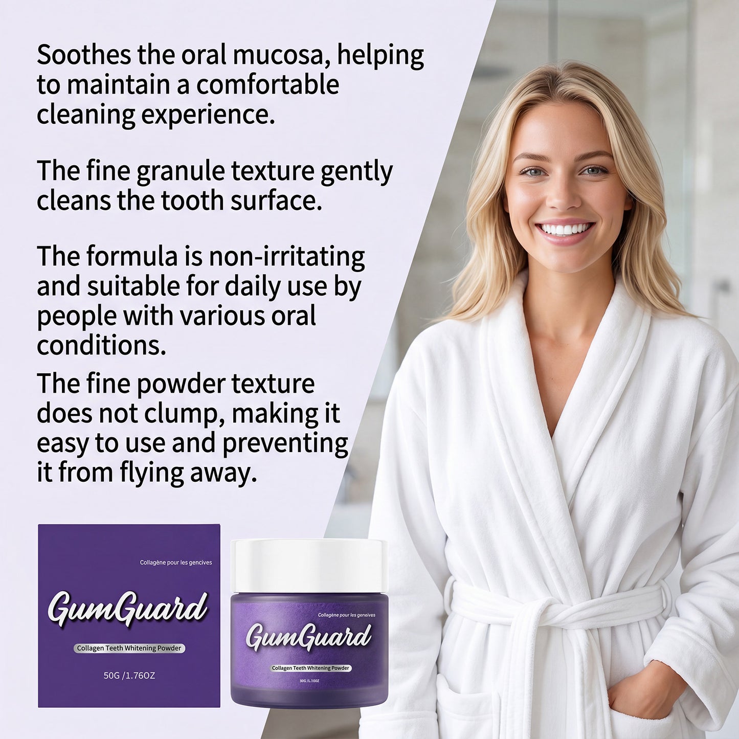 Collagen Care Tooth Powder Is Delicate and Gentle, Cleans Stains on the Tooth Surface, Provides Comfort and Shine, and Provides Daily Freshening Care for Teeth