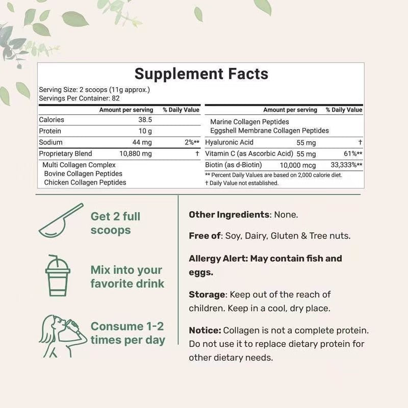 Collagen peptide powder bag