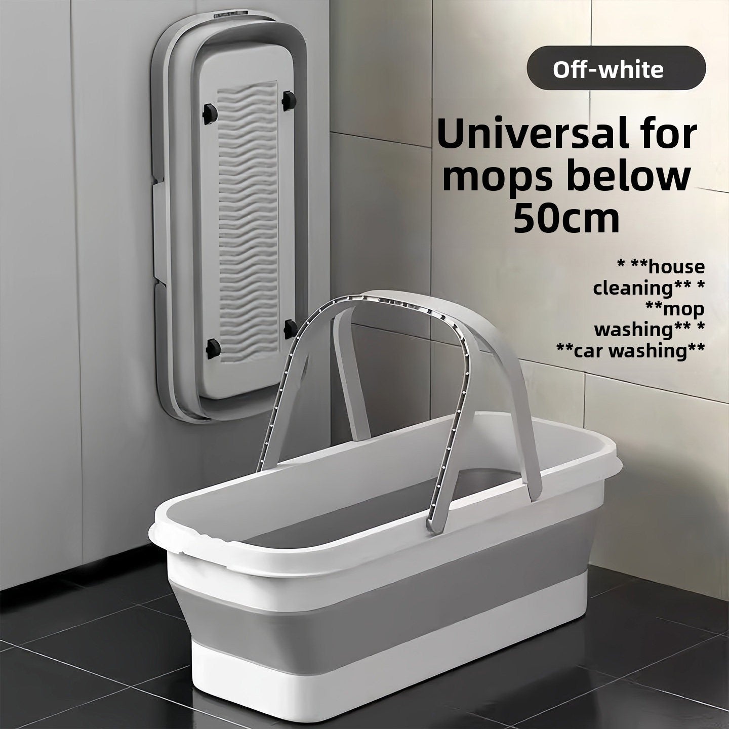 Collapsible Plastic Mop Bucket with Wheels