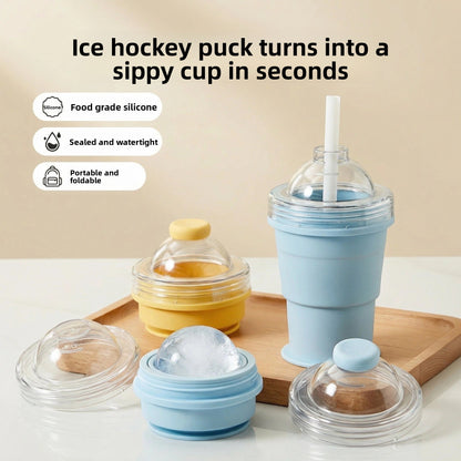 Collapsible Silicone Cup with Straw