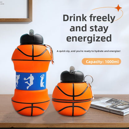 Collapsible Silicone Sports Water Bottle 1L
