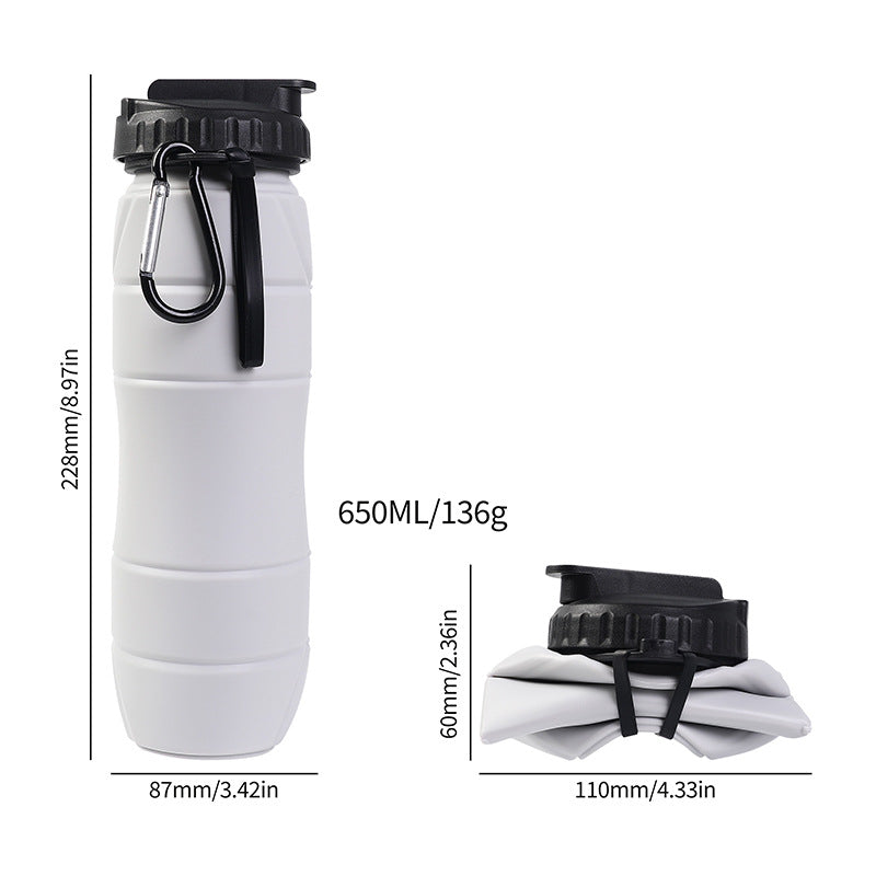 Collapsible Silicone Straw Cup with Carry Rope