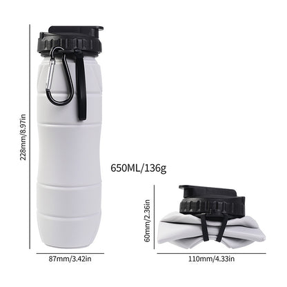 Collapsible Silicone Straw Cup with Carry Rope