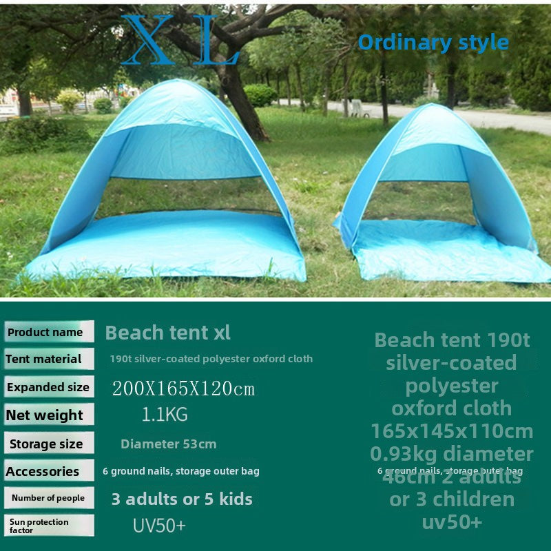 Collapsible simple beach tent