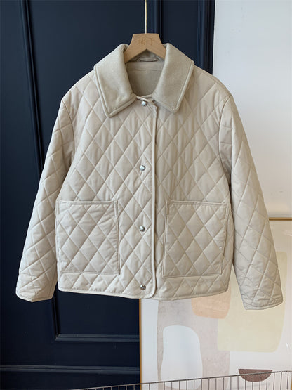 Collar Quilted Womens Jacket