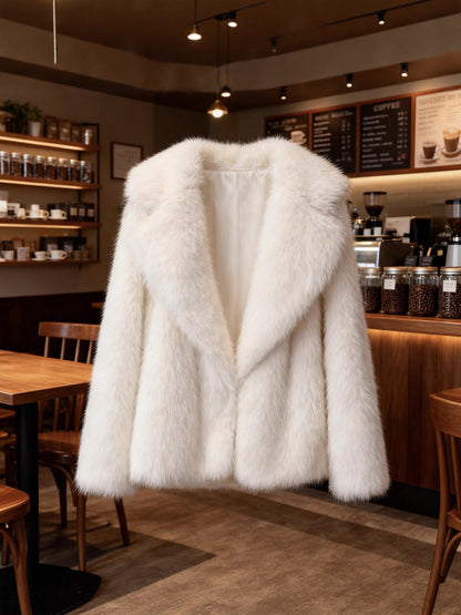 Collared fur coat
