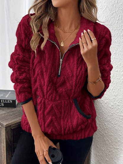Collared half-zip hoodie