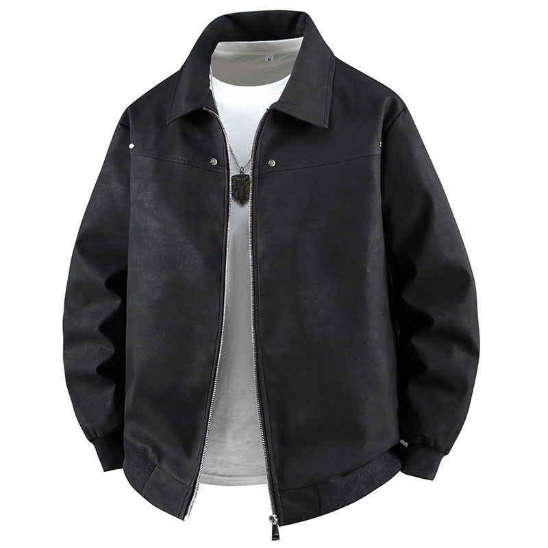 Collared PU jacket