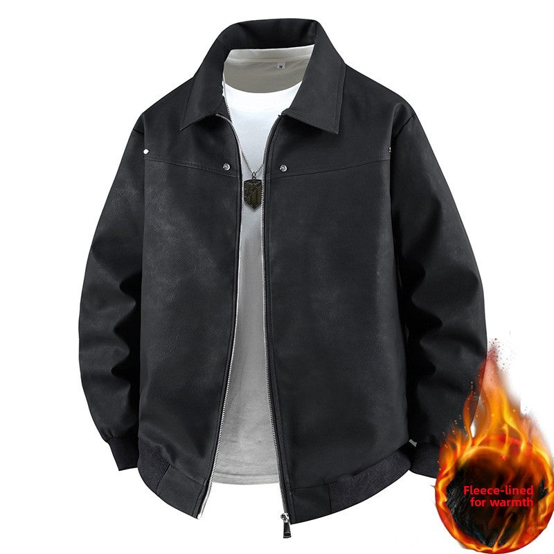 Collared PU jacket