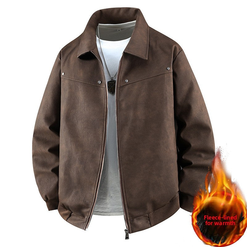 Collared PU jacket