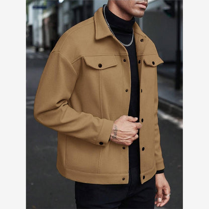 Collared woolen coat