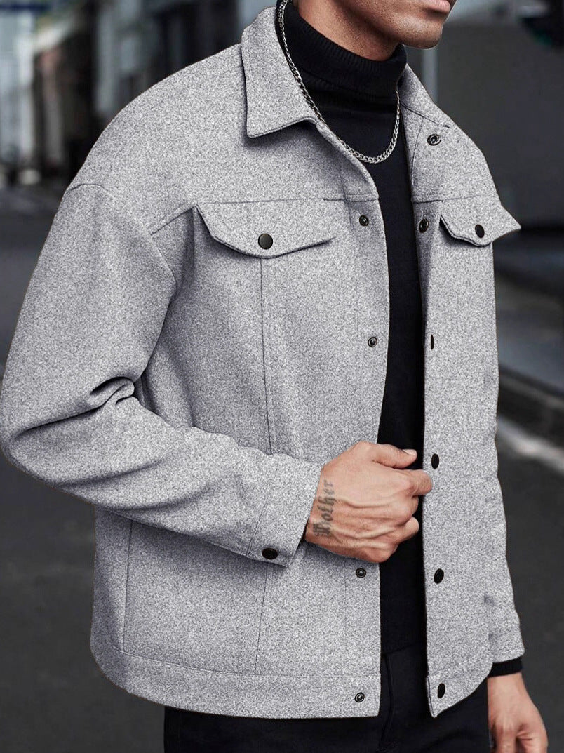 Collared woolen coat