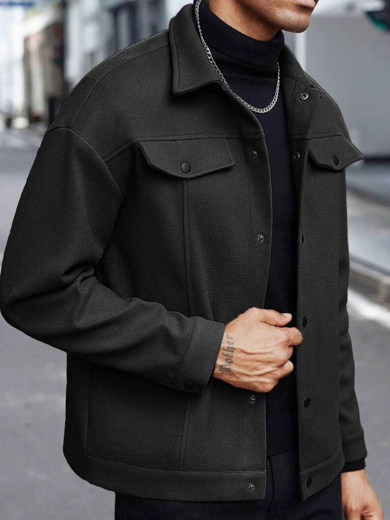 Collared woolen coat