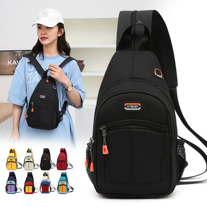 Color Block Chest Bag with Adjustable Strap
